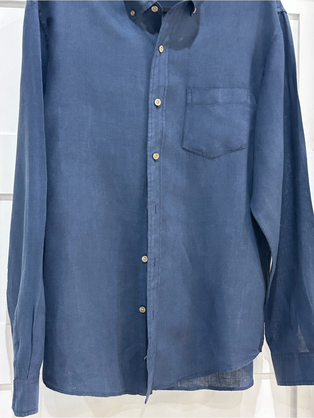 Men’s TAILOR VINTAGE, size L PURE TWC cool Navy Blue Casual Button-Down Shirt